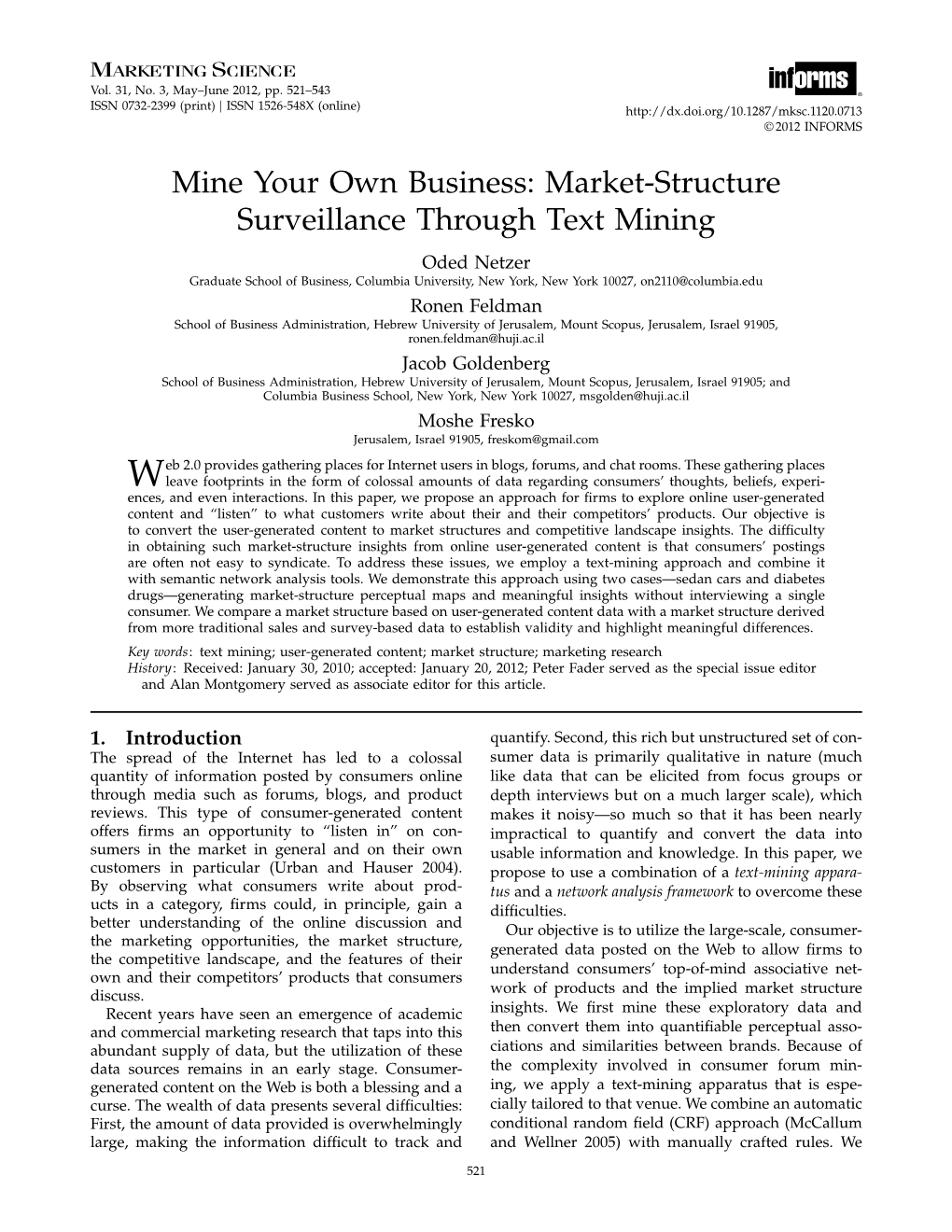 Market-Structure Surveillance Through Text Mining