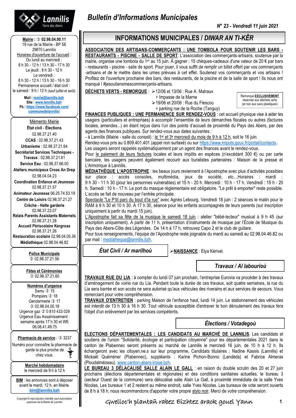 Bulletin D'informations Municipales