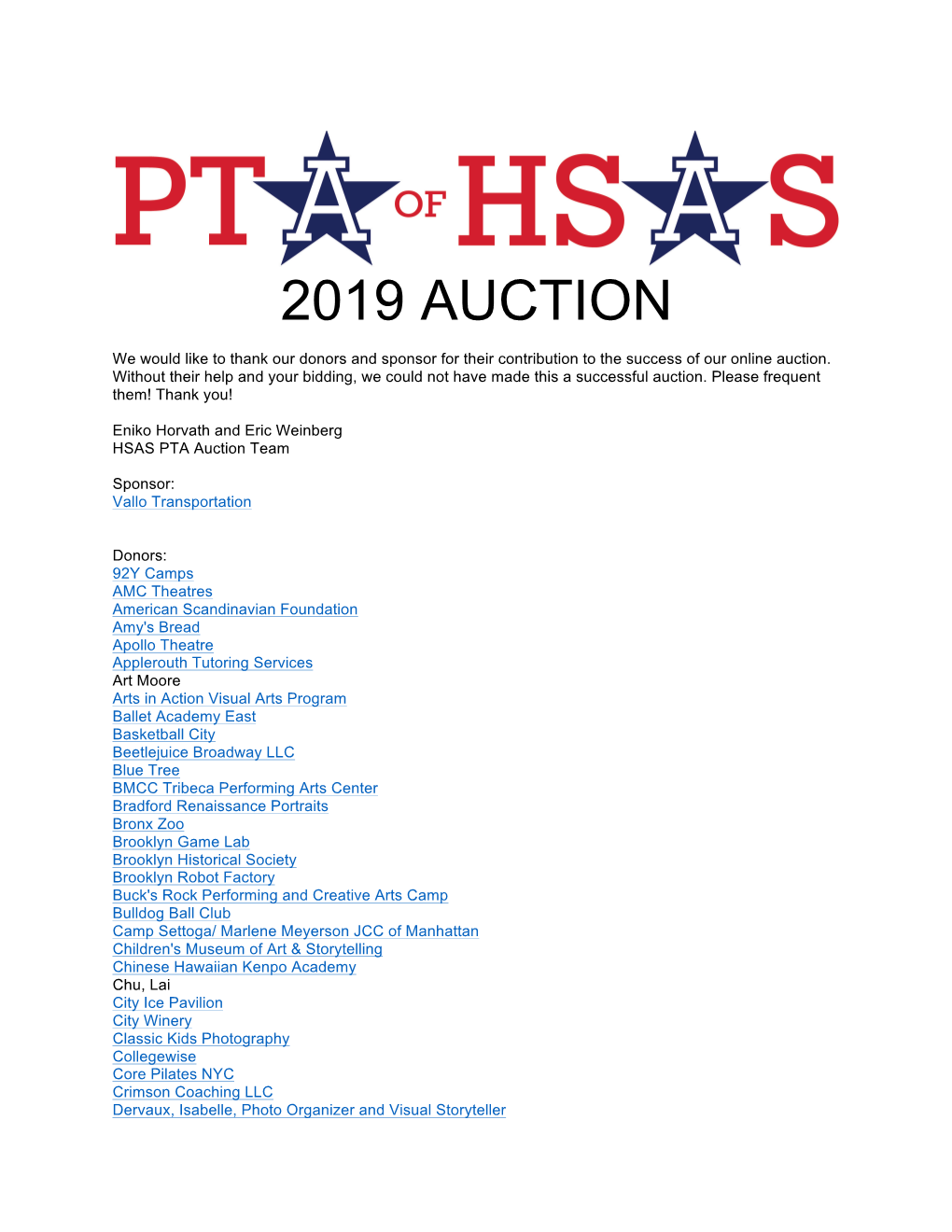 2019 Auction