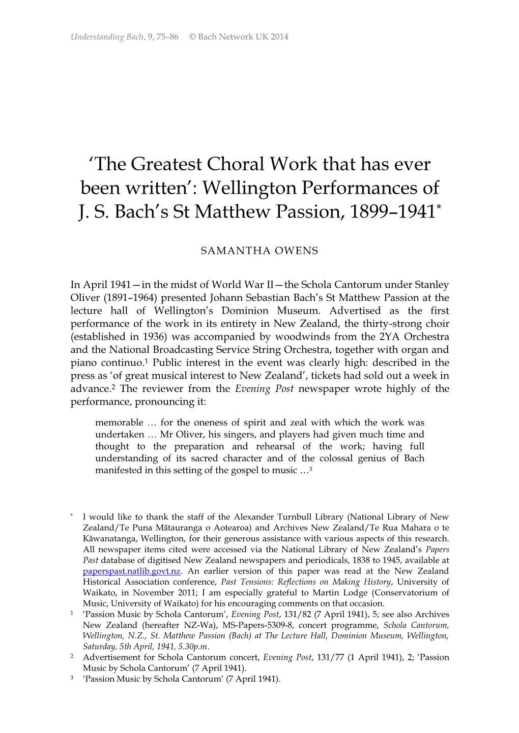 'The Greatest Choral Work That Has Ever Been Written'