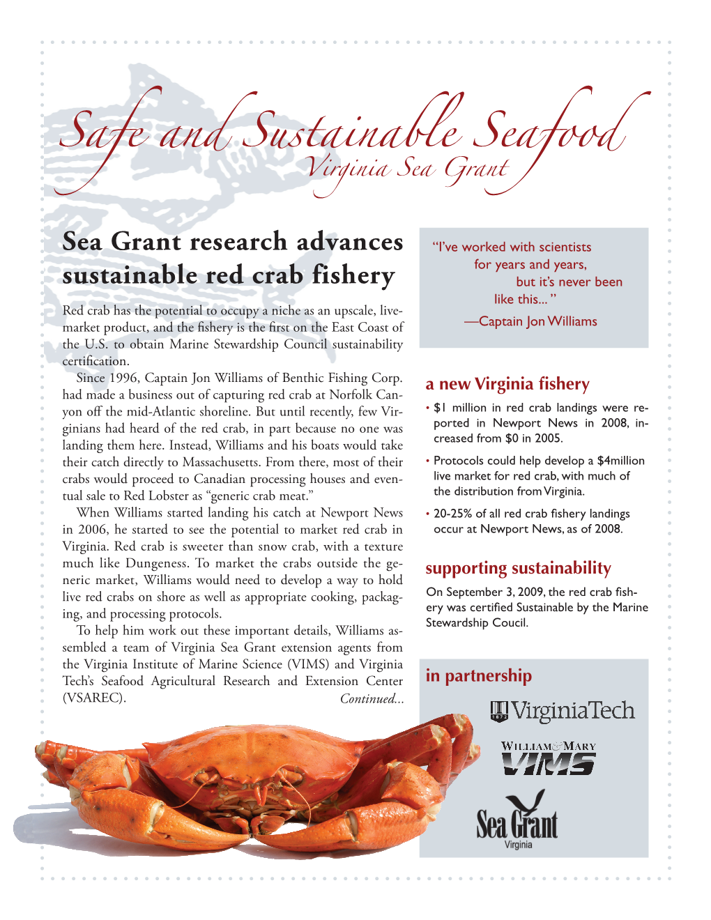 Safe and Sustainable Seafood