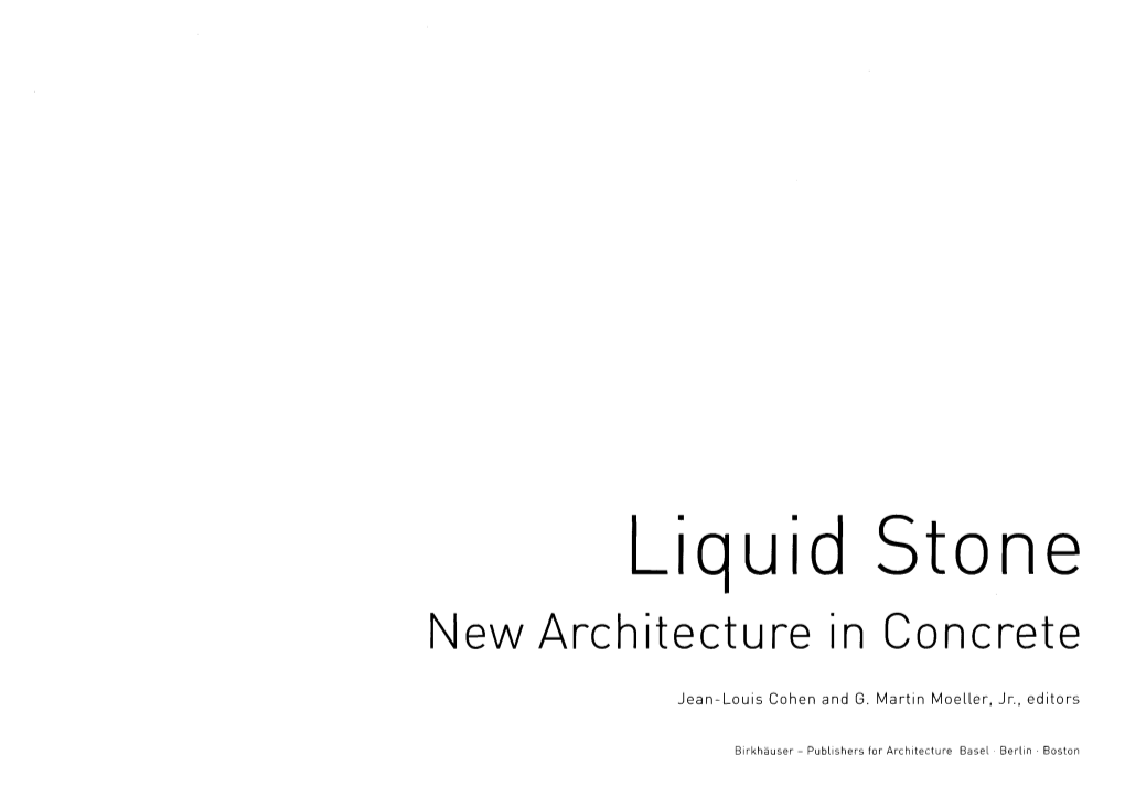 Liquid Stone New Architecture in Concrete