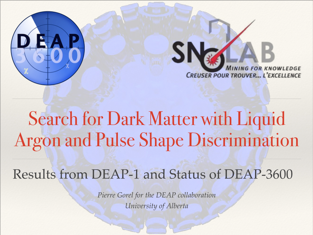 Search for Dark Matter with Liquid Argon and Pulse Shape Discrimination