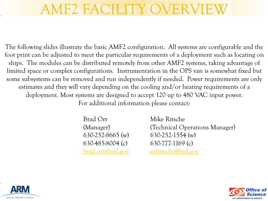 Amf2 Facility Overview