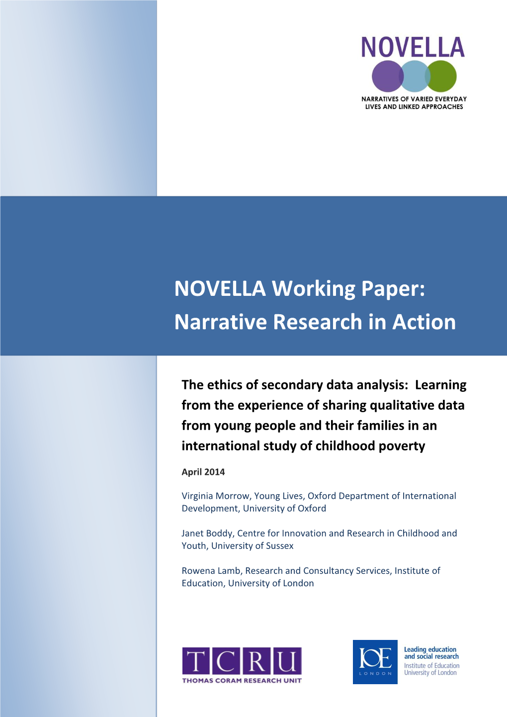 NOVELLA Working Paper: Narrative Research in Action