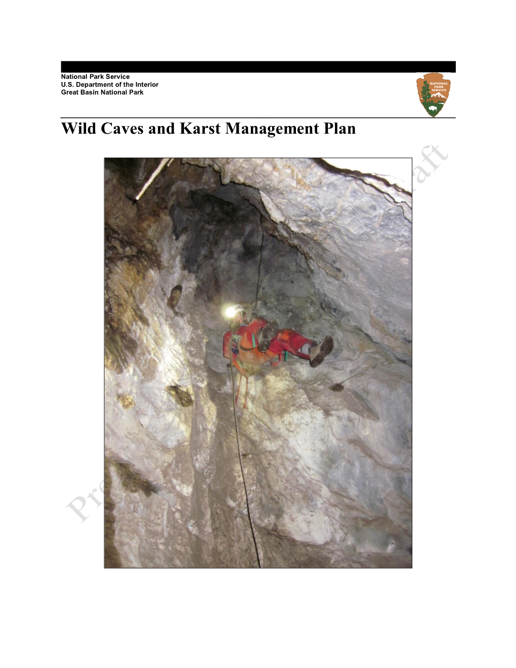 Wild Caves and Karst Management Plan, Great Basin National Park