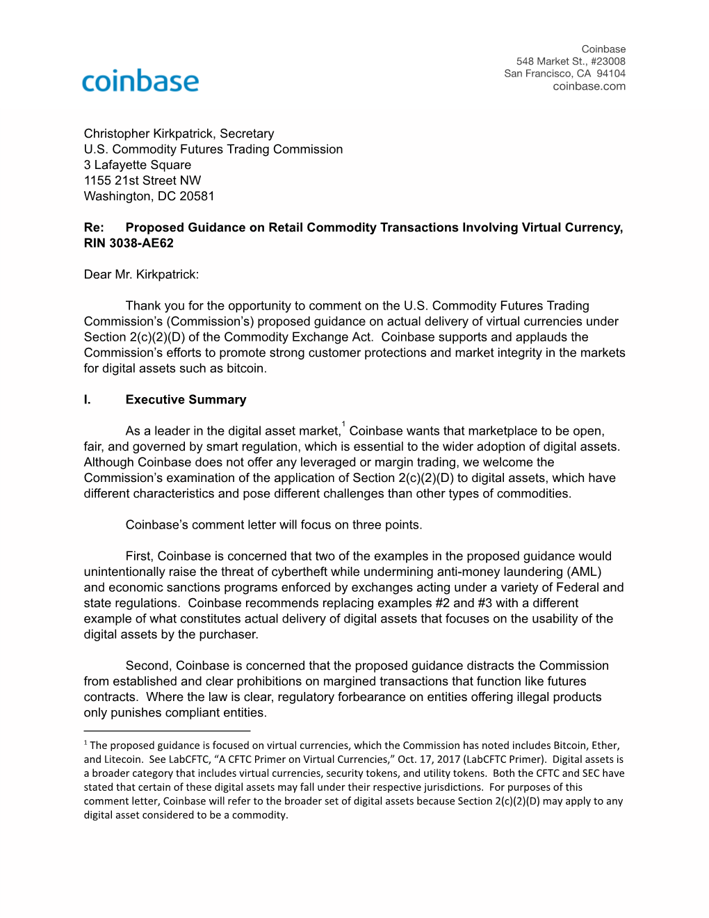 Christopher Kirkpatrick, Secretary U.S. Commodity Futures Trading Commission 3 Lafayette Square 1155 21St Street NW Washington, DC 20581