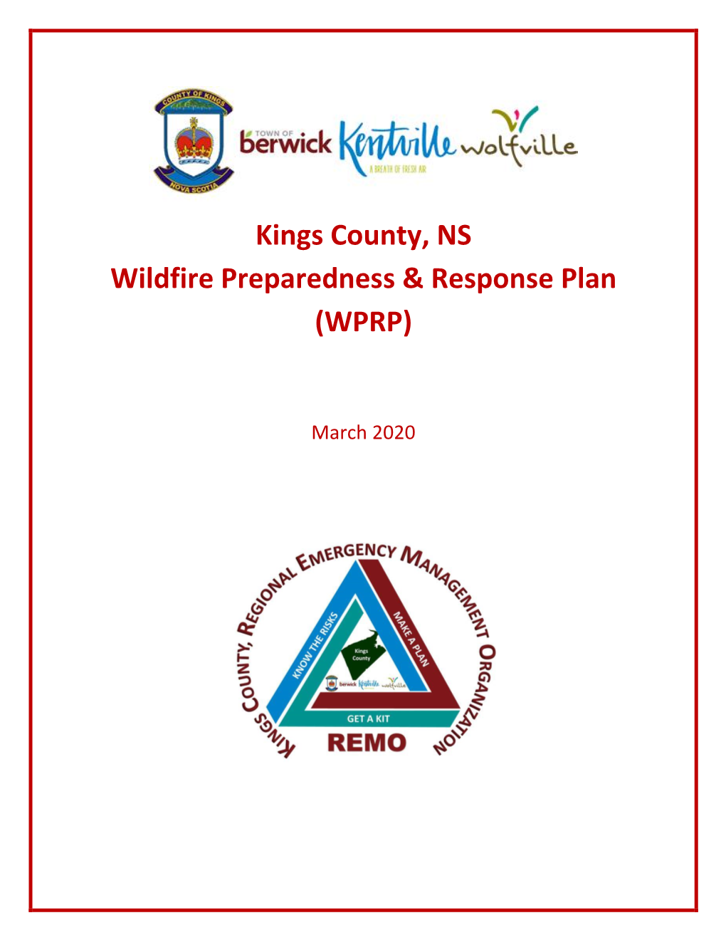 Kings County, NS Wildfire Preparedness & Response Plan (WPRP)