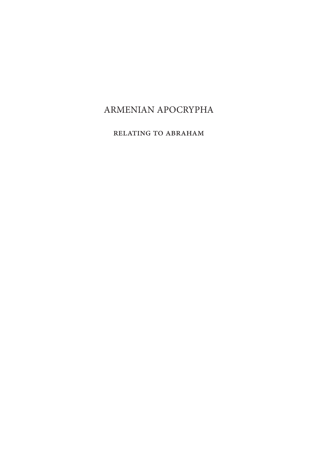 Armenian Apocrypha