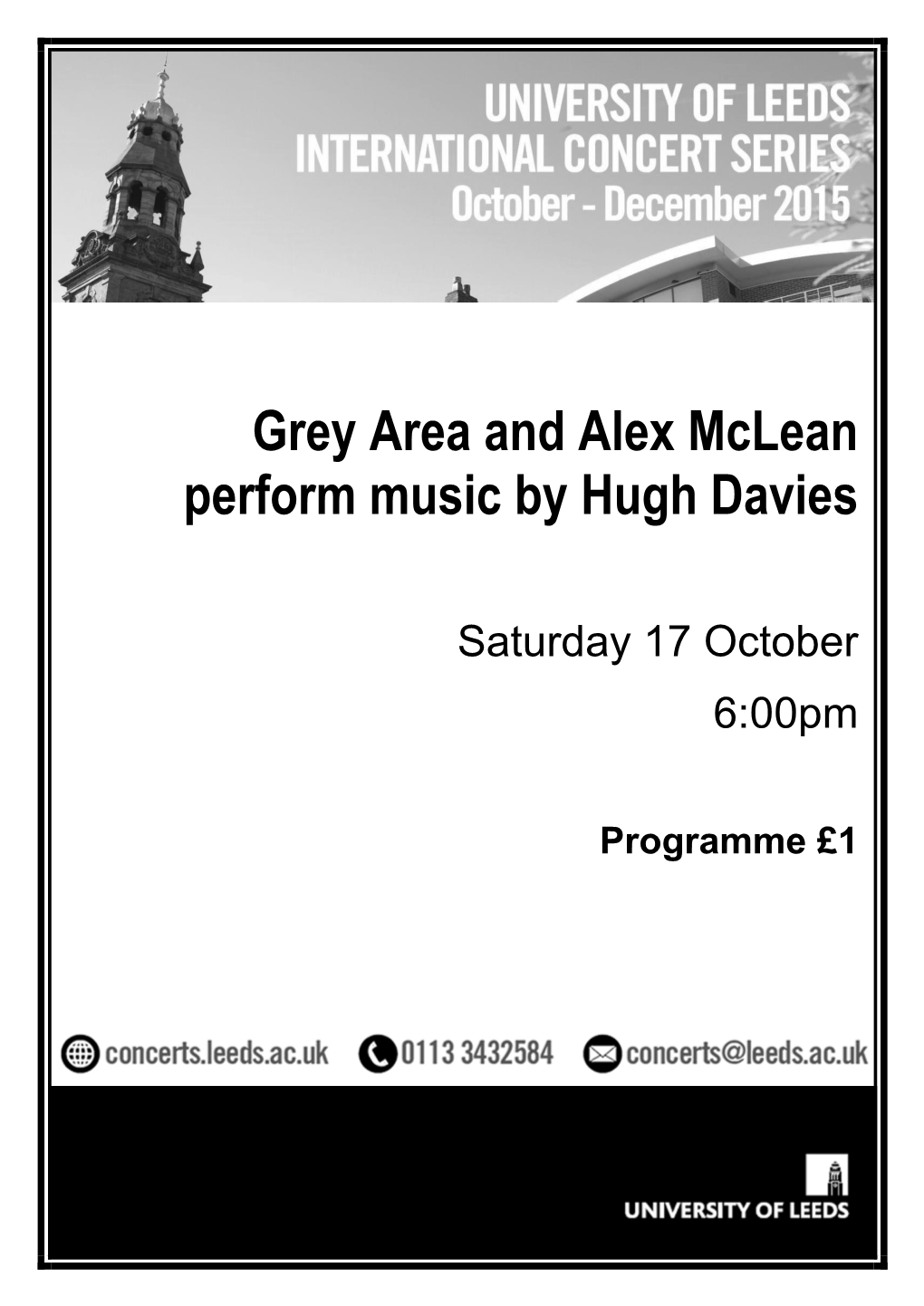 Grey Area and Alex Mclean Perform Music by Hugh Davies