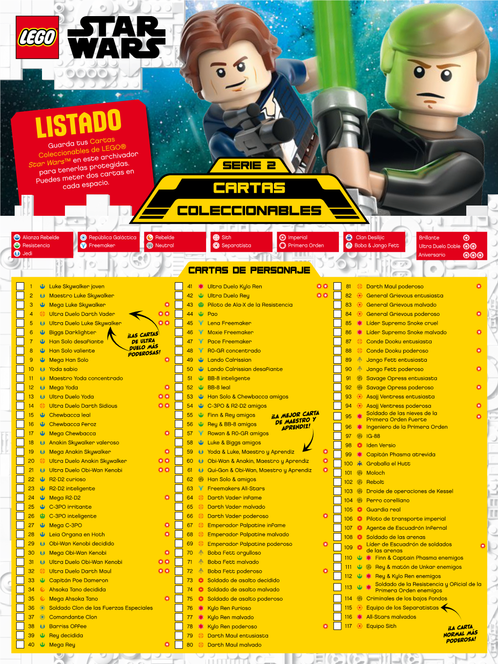 Listado Lego Star Wars 1-117