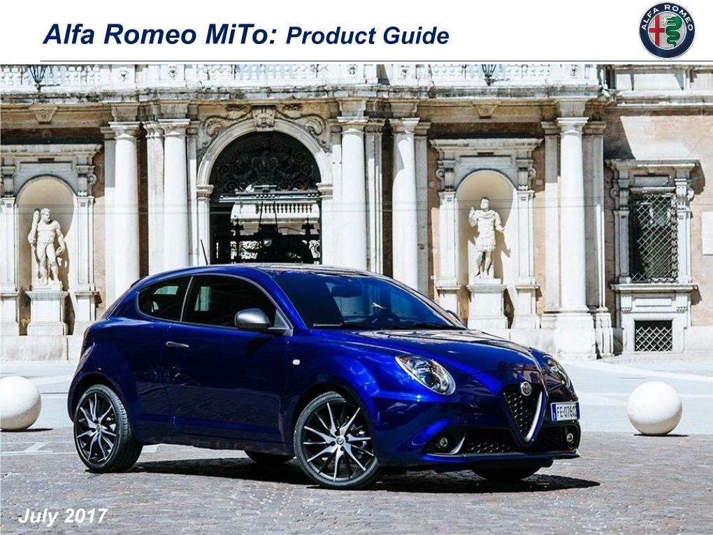 Alfa Romeo Mito: Product Guide