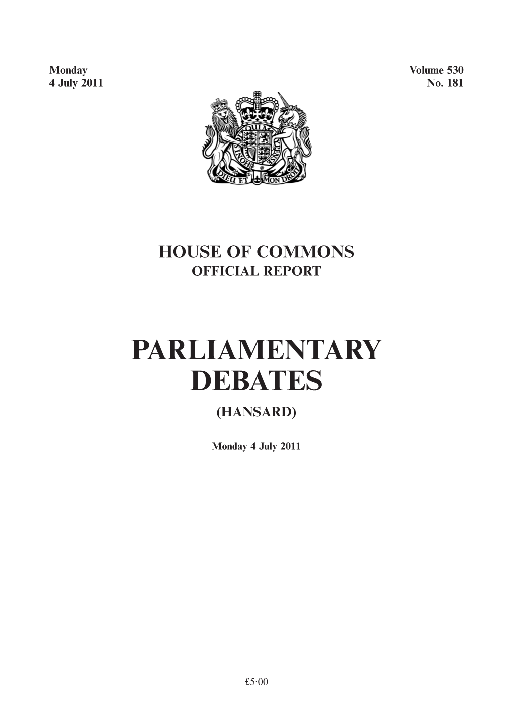 Parliamentary Debates (Hansard)