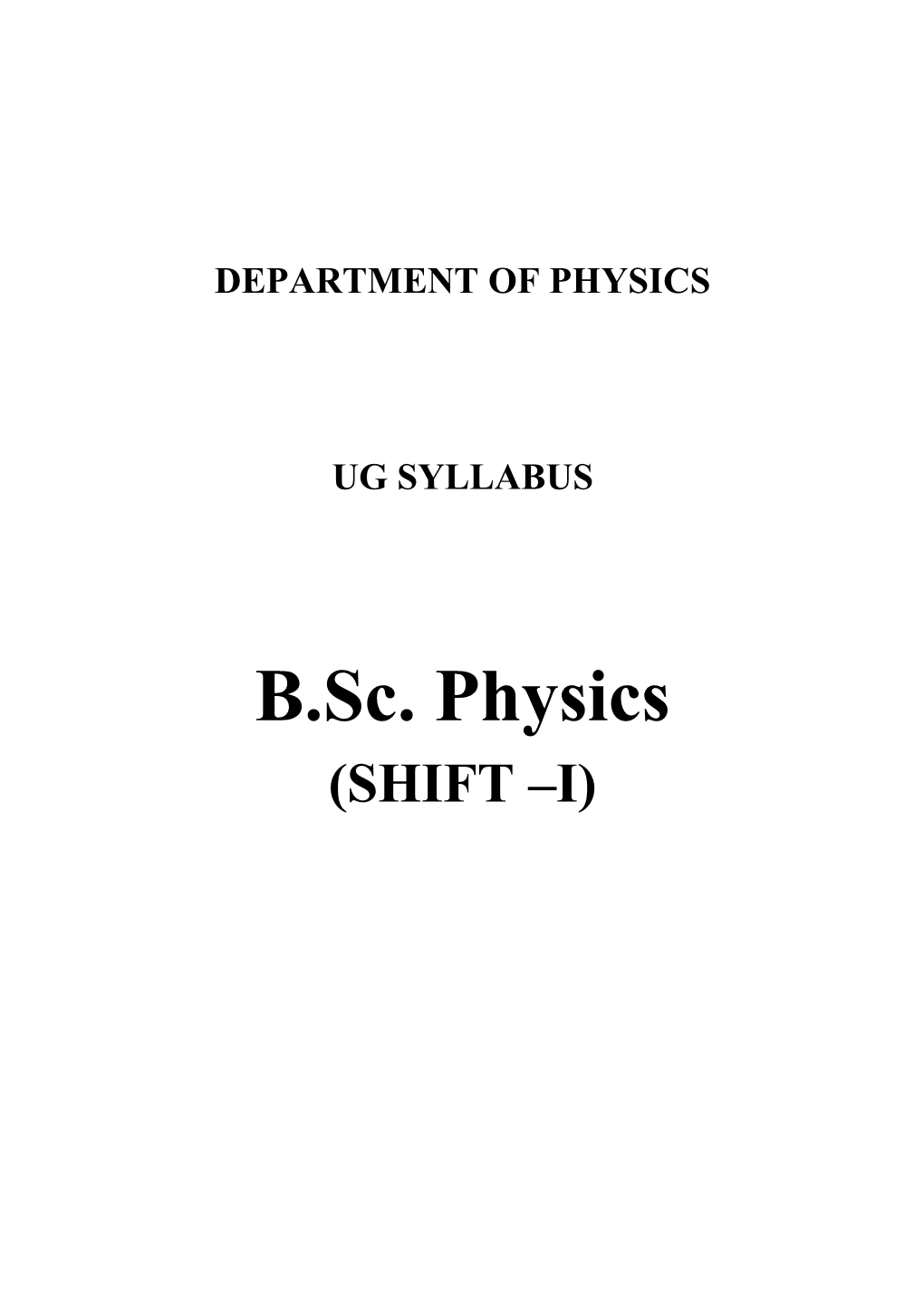 B.Sc. Physics