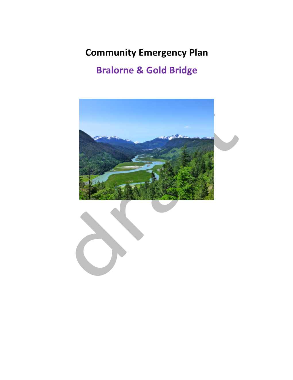 Community Emergency Plan Bralorne & Gold Bridge