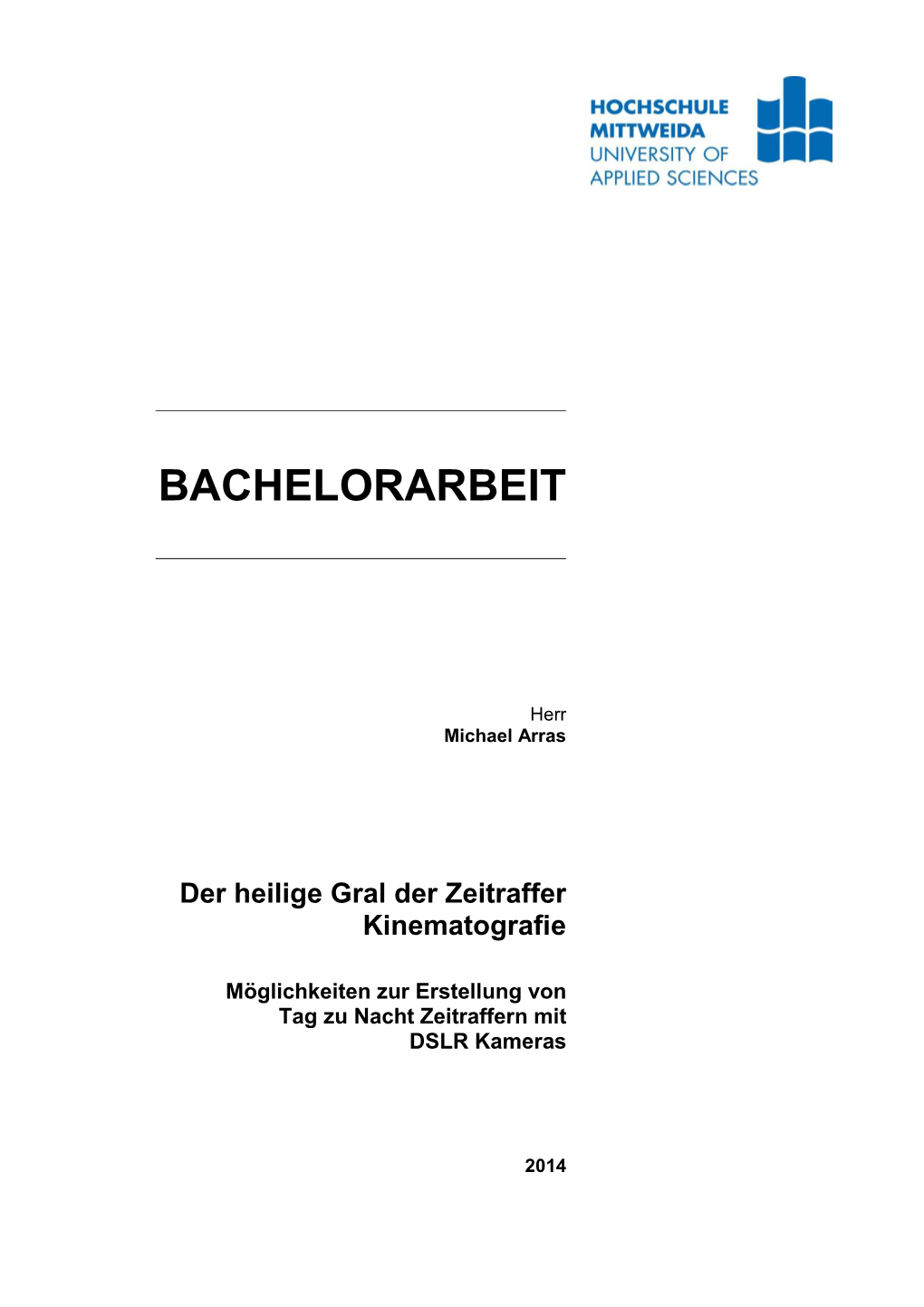 Michael Arras Bachelorarbeit Mit Unterschrift