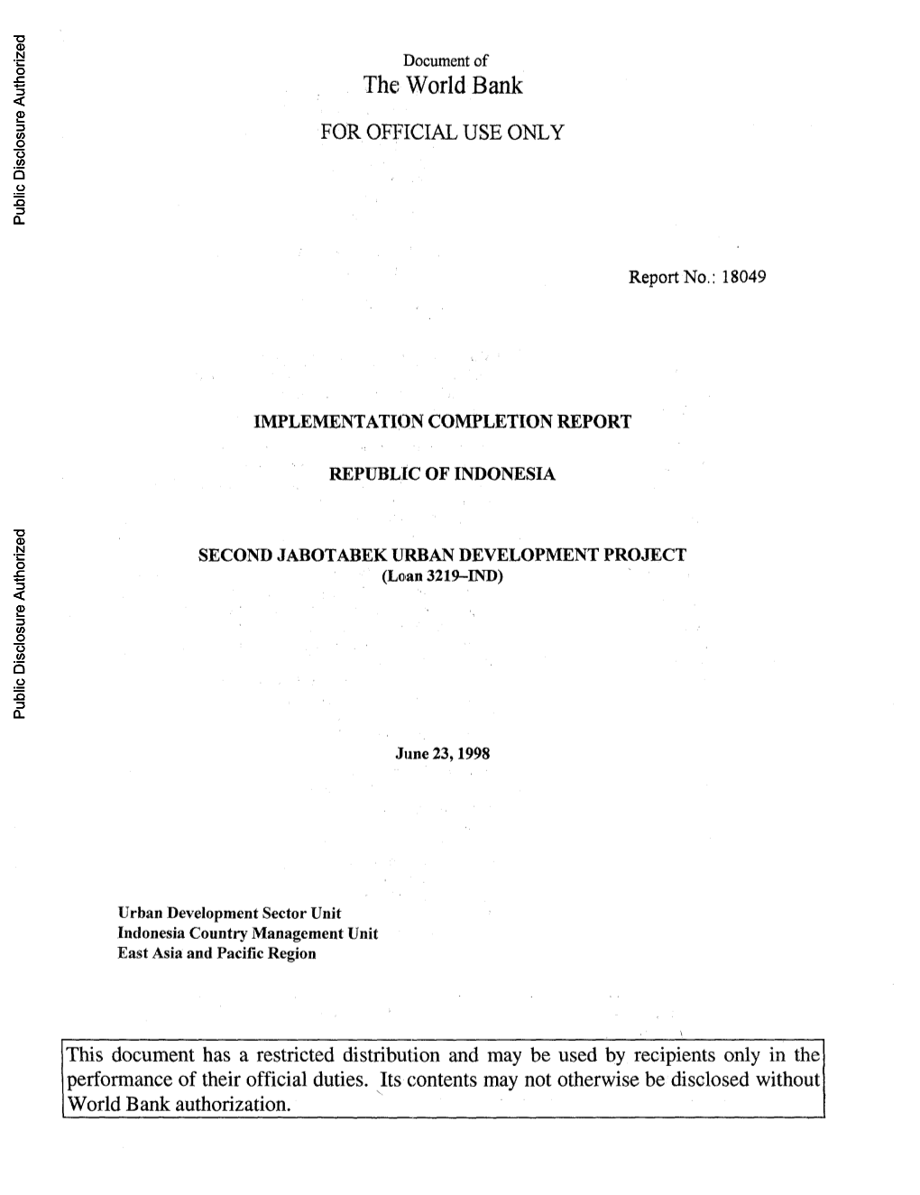 World Bank Document