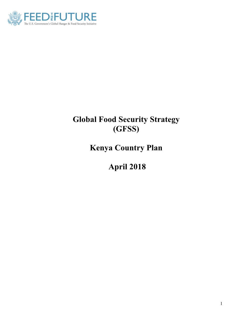 Global Food Security Strategy (GFSS) Kenya Country Plan
