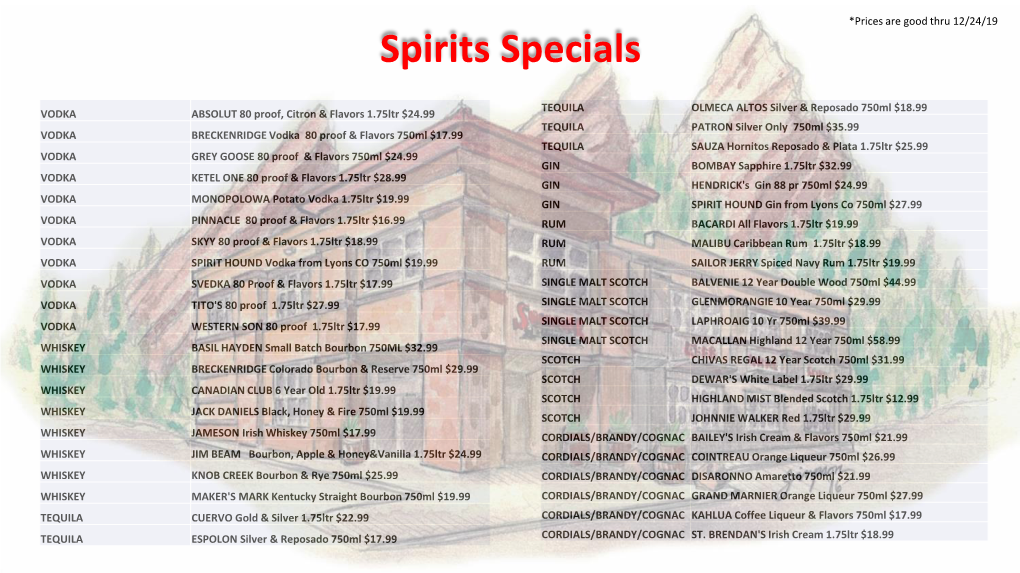 Spirits Specials