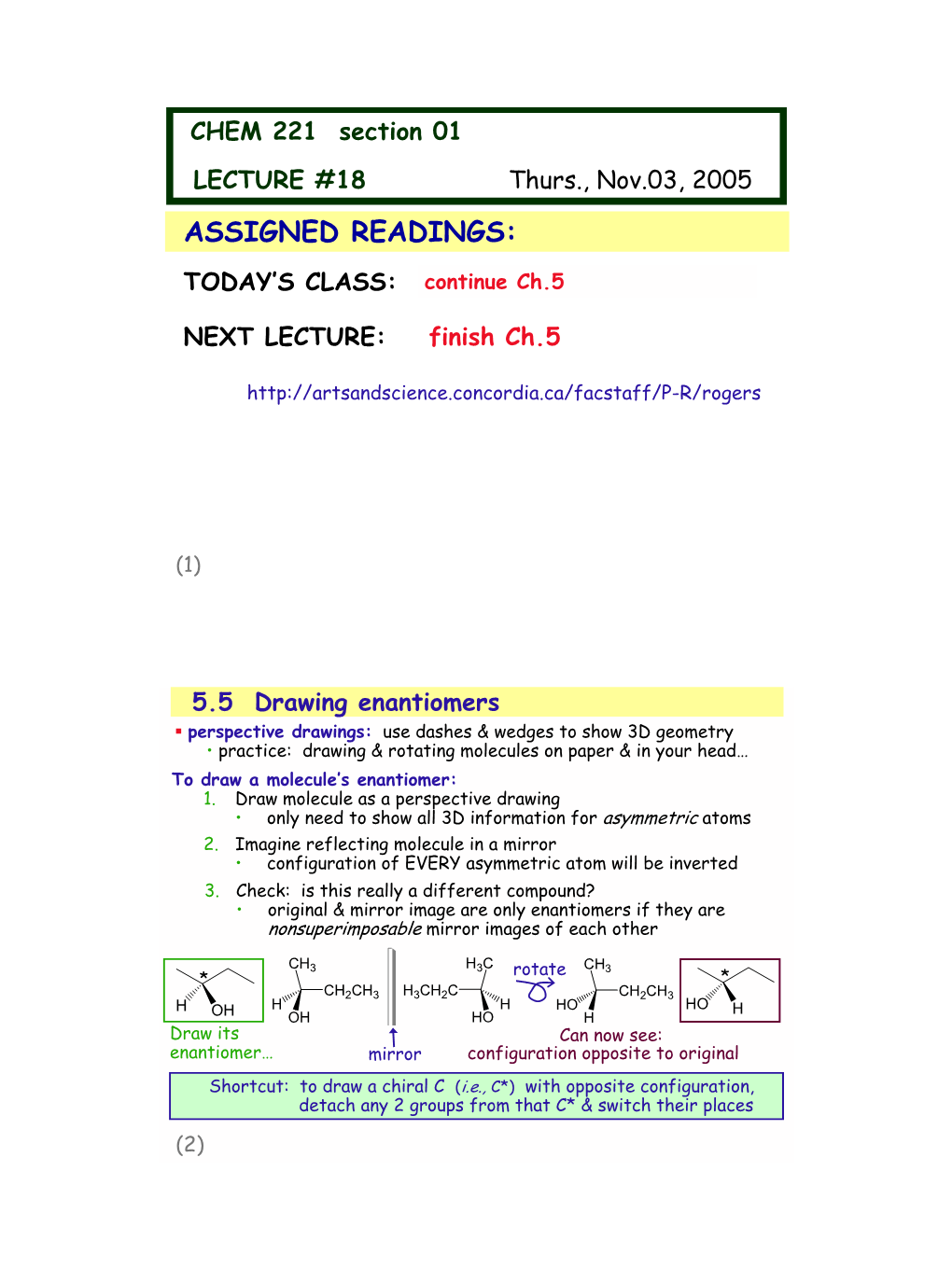 Assigned Readings