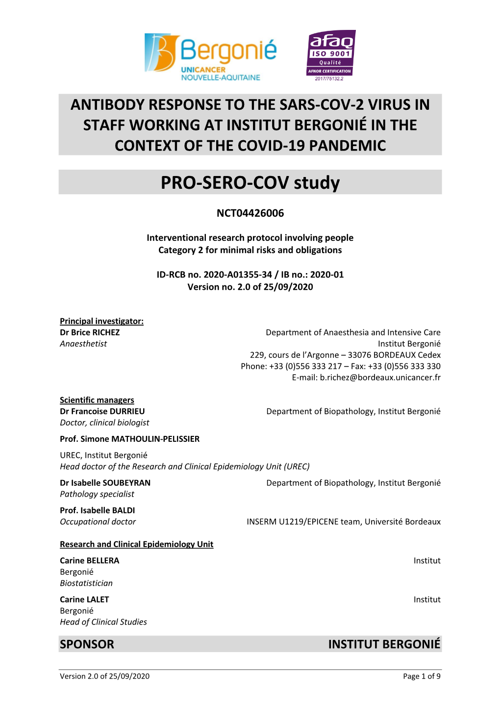 PRO-SERO-COV Study