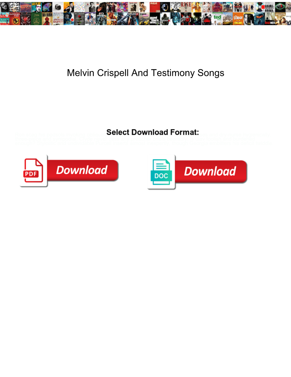 Melvin Crispell and Testimony Songs