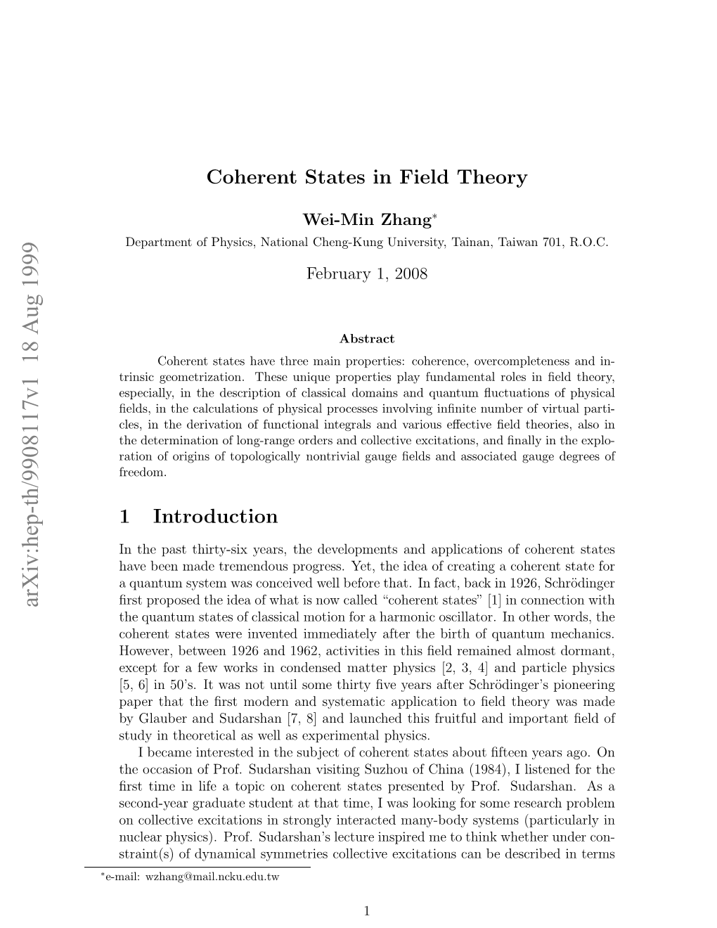 Coherent States in Field Theory