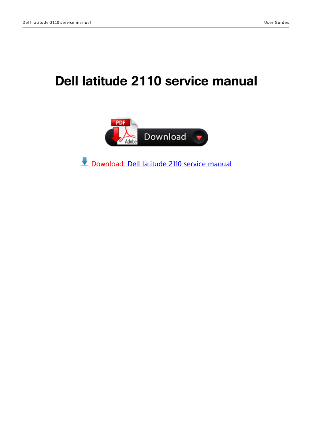 Dell Latitude 2110 Service Manual User Guides