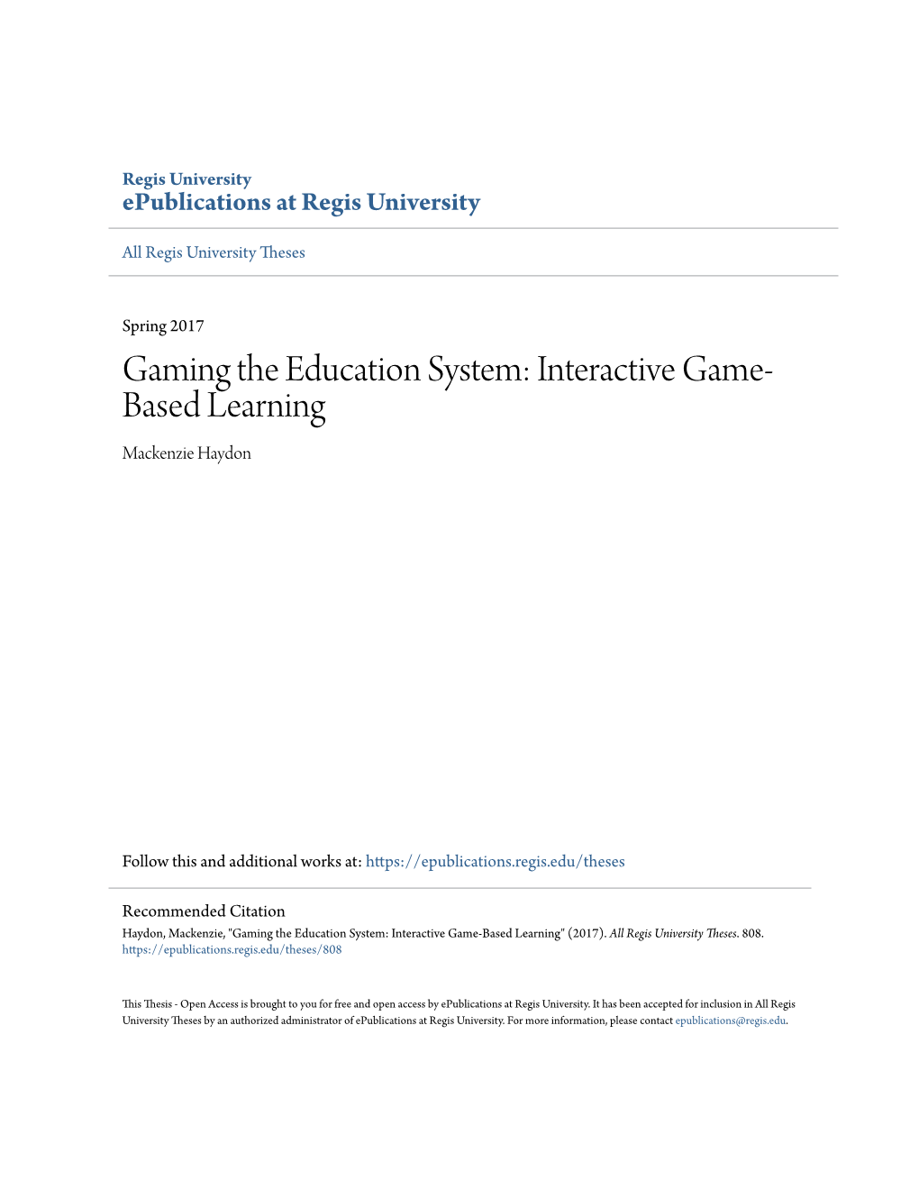 Interactive Game-Based Learning