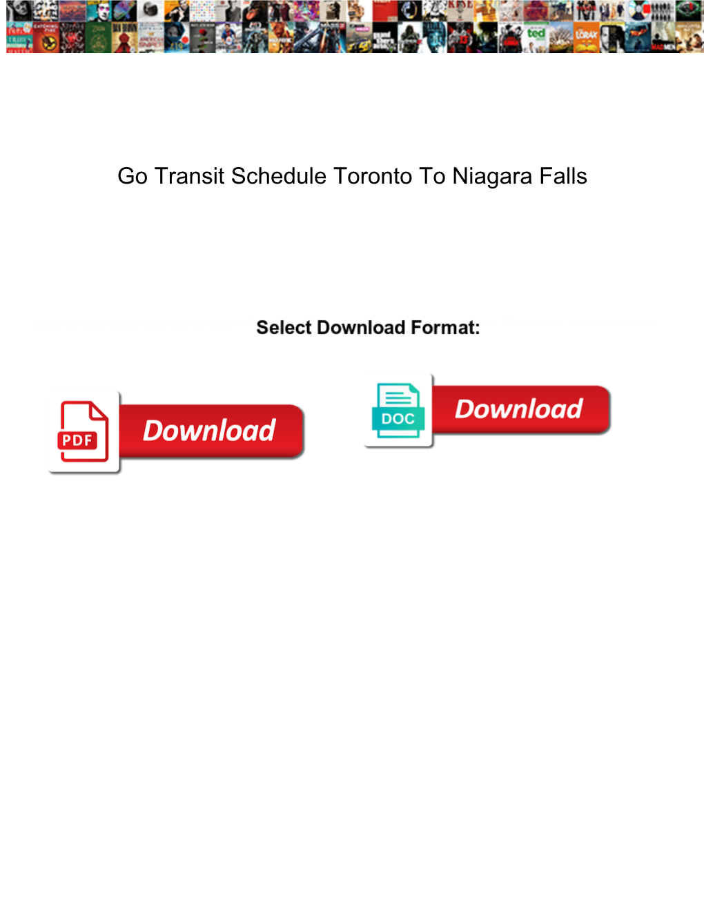 Go Transit Schedule Toronto to Niagara Falls