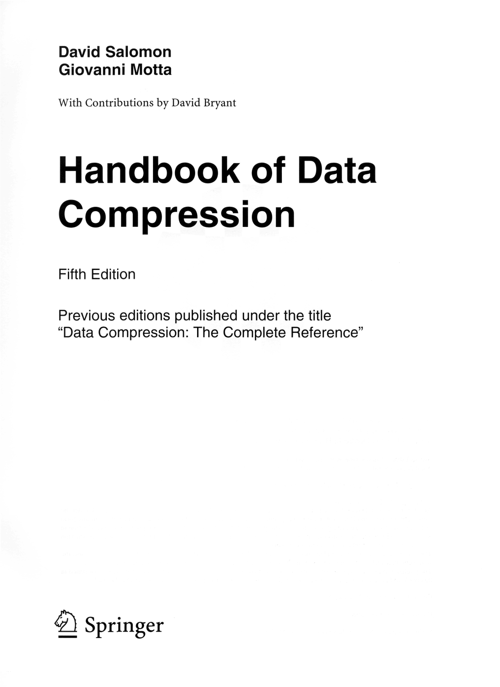 Handbook of Data Compression