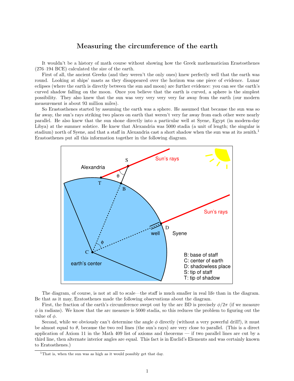 Measuring the Circumference of the Earth