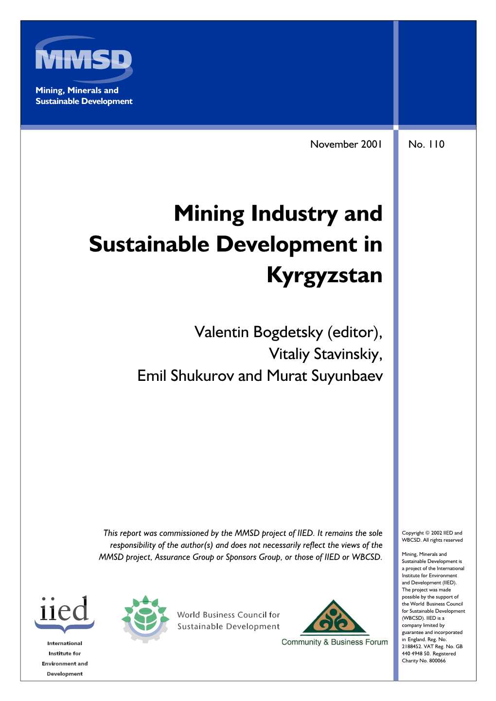 Mining Industry and Sustainable Development in Kyrgyzstan