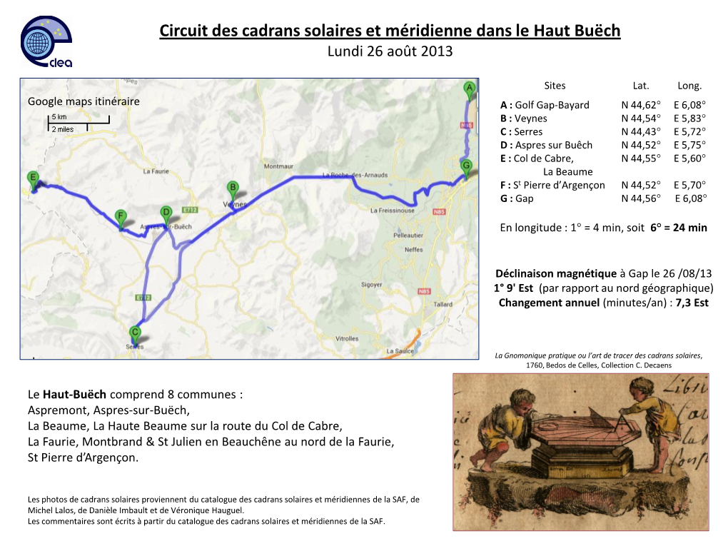 Cadrans Solaires Et Méridienne Dans Le Haut Buëch Lundi 26 Août 2013