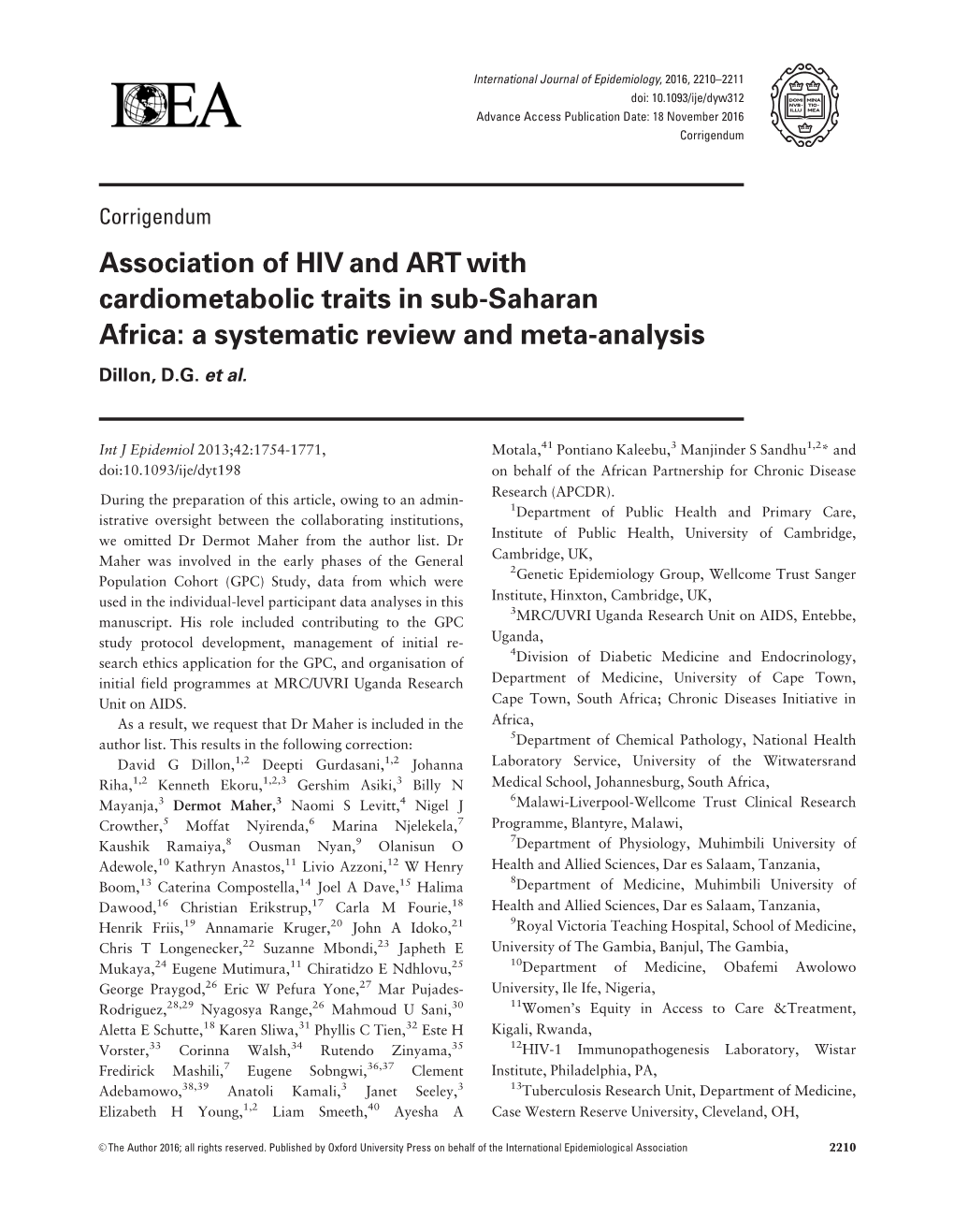 A Systematic Review and Meta-Analysis Dillon, D.G