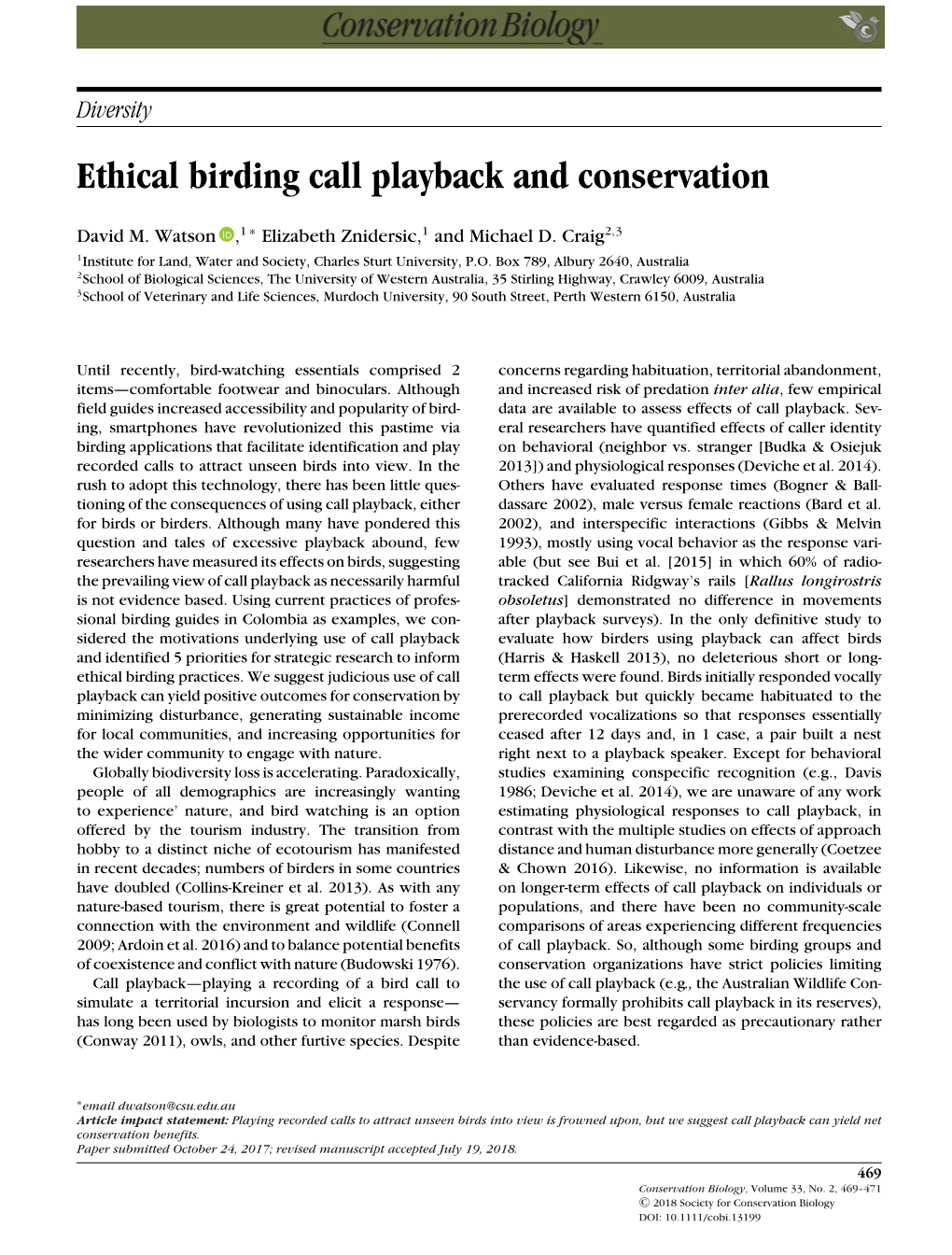 Ethical Birding Call Playback and Conservation