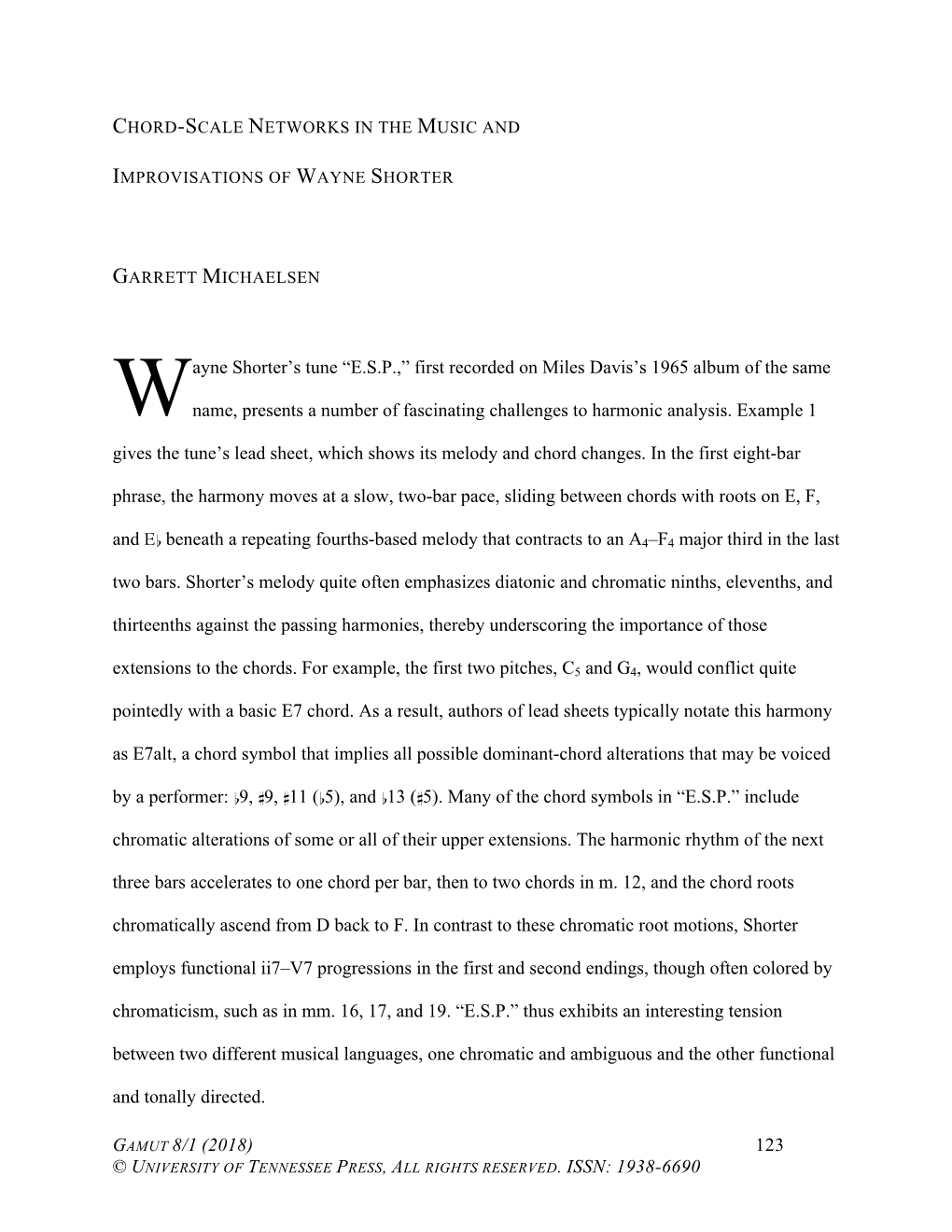 Chord-Scale Networks in the Music and Improvisations of Wayne Shorter