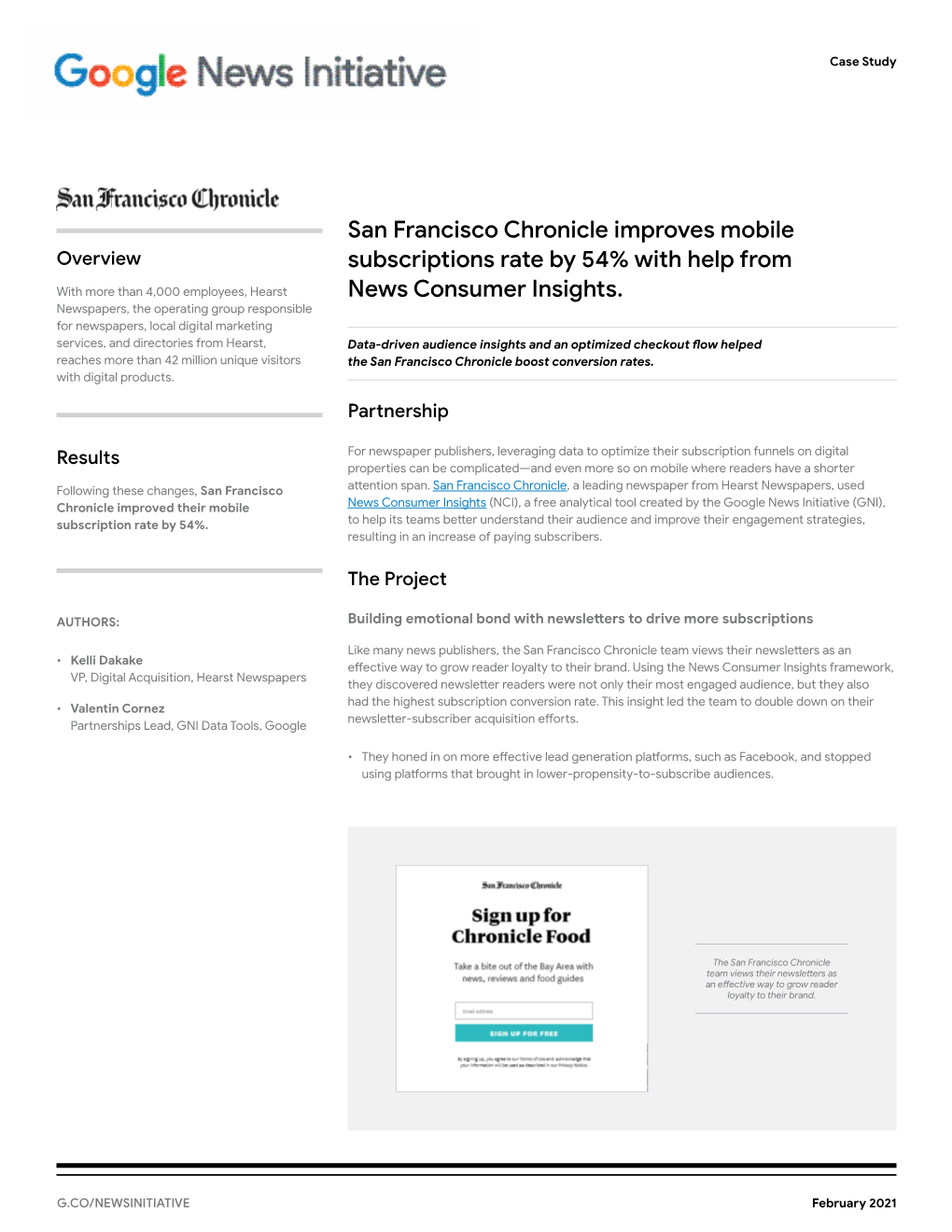 San Francisco Chronicle Improves Mobile Overview Subscriptions Rate by 54% with Help from with More Than 4,000 Employees, Hearst News Consumer Insights