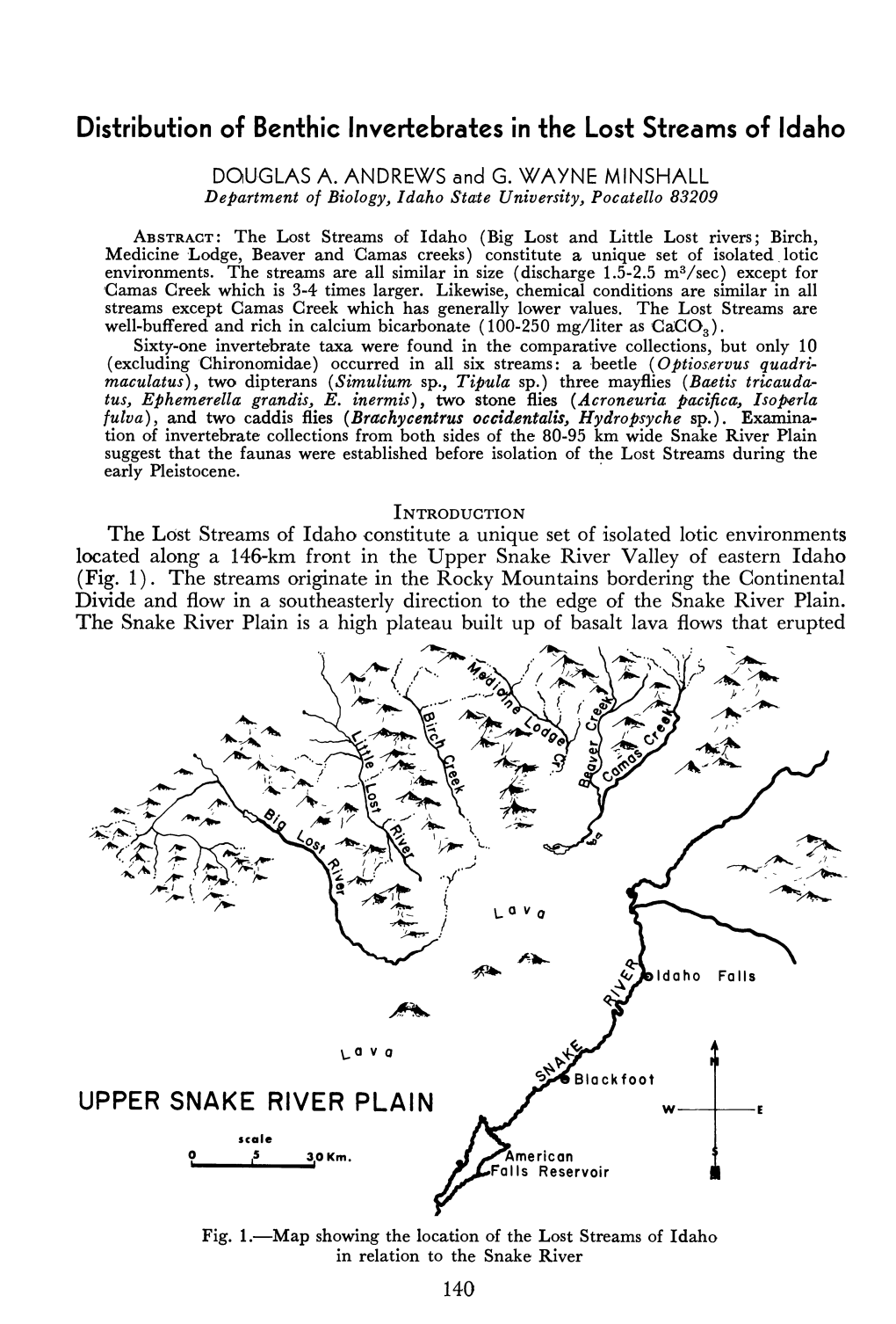 Distribution of Benthic Invertebrates in the Lost Streams of Idaho