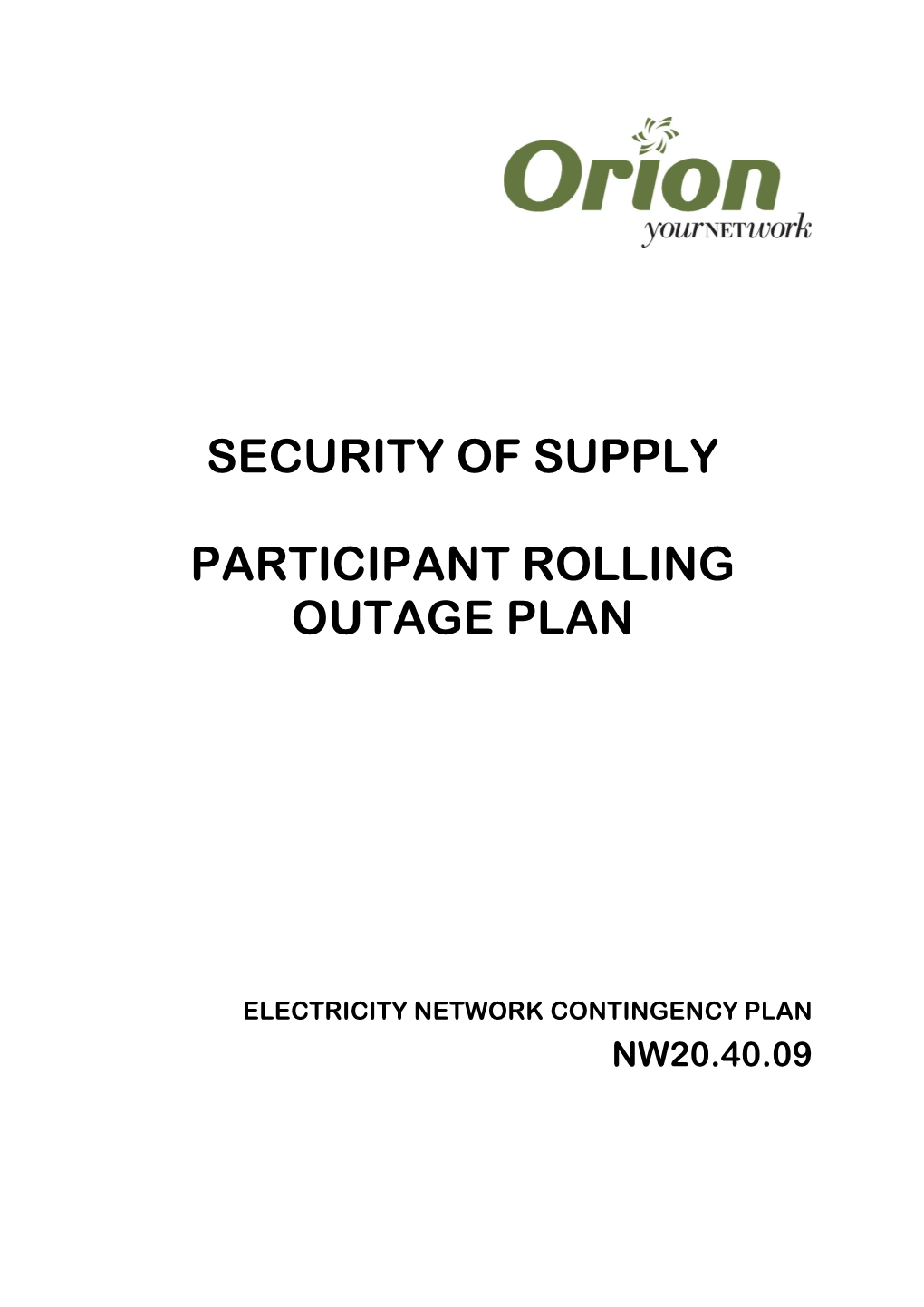 SOPROP Contingency Plan Security of Supply NW20.40.09 5