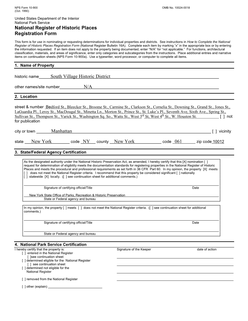 National Register of Historic Places Registration Form