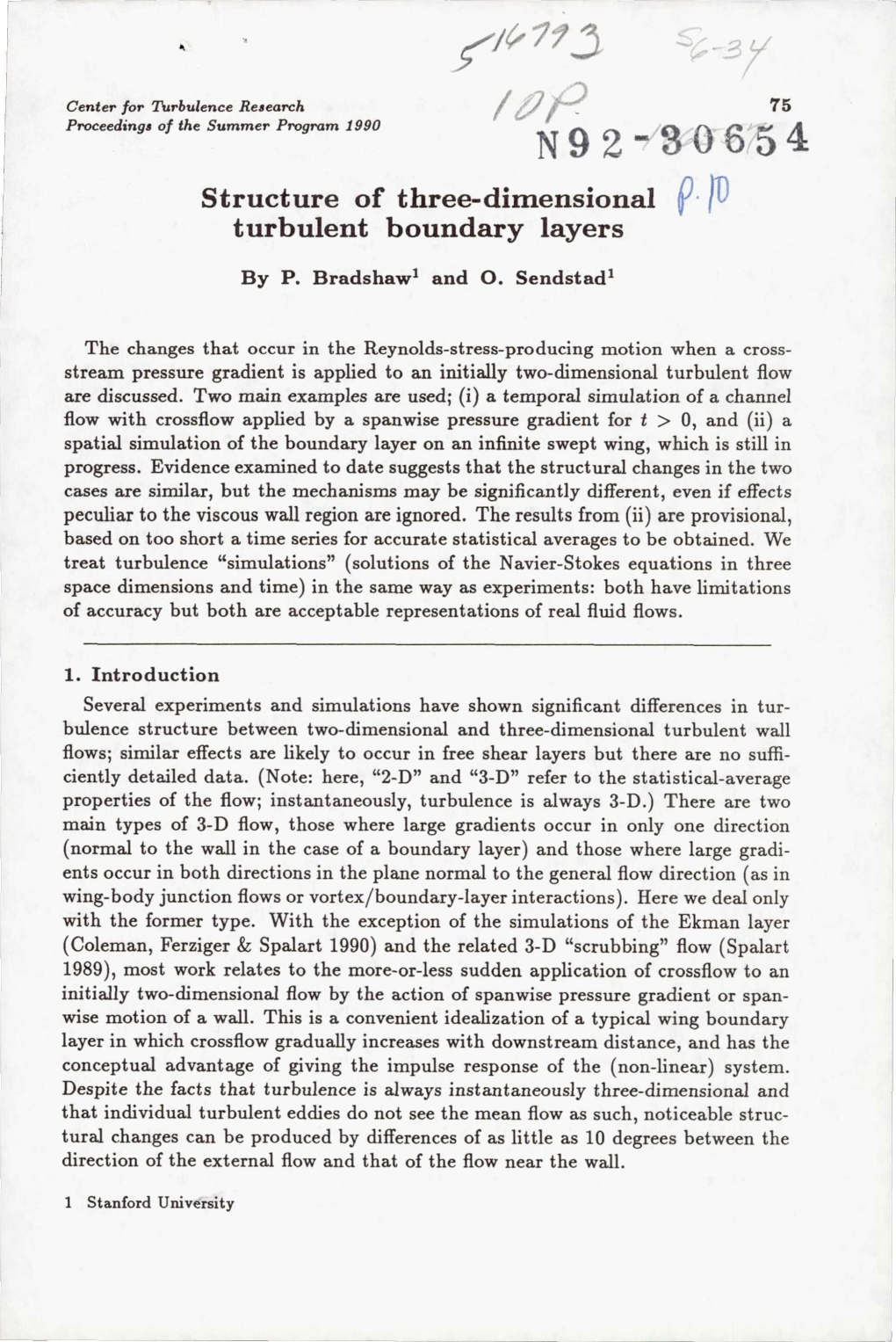 Structure of Three-Dimensional Turbulent Boundary Layers