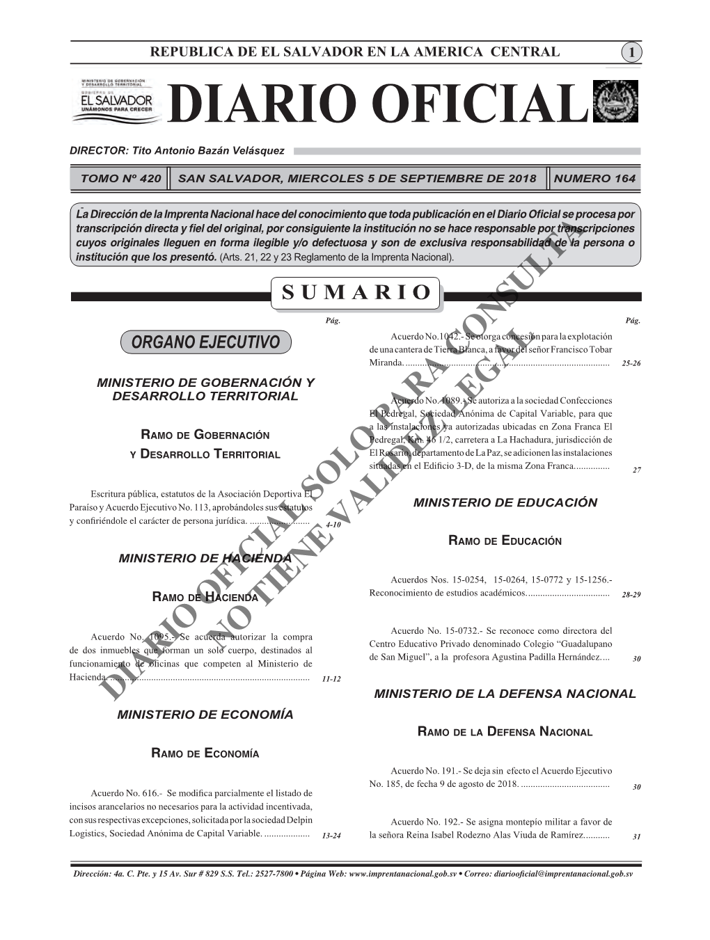 Diario Oficial 5 De Septiembre 2018.Indd