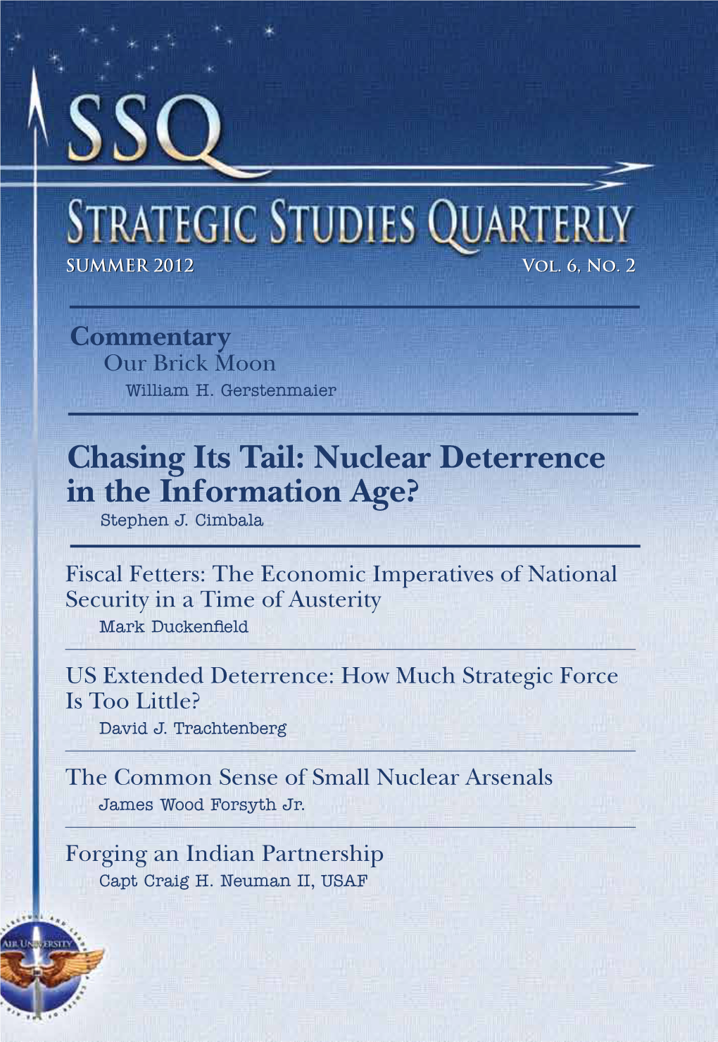 Strategic Studies Quarterly Vol 6, No 2, Summer 2012