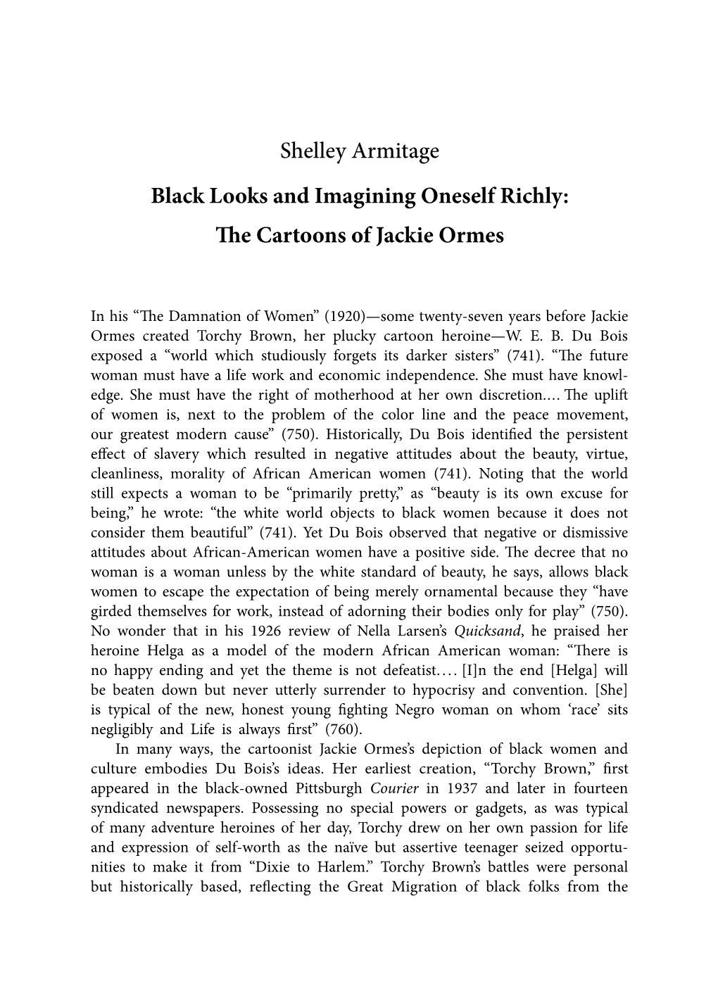 Black Looks and Imagining Oneself Richly: the Cartoons of Jackie Ormes