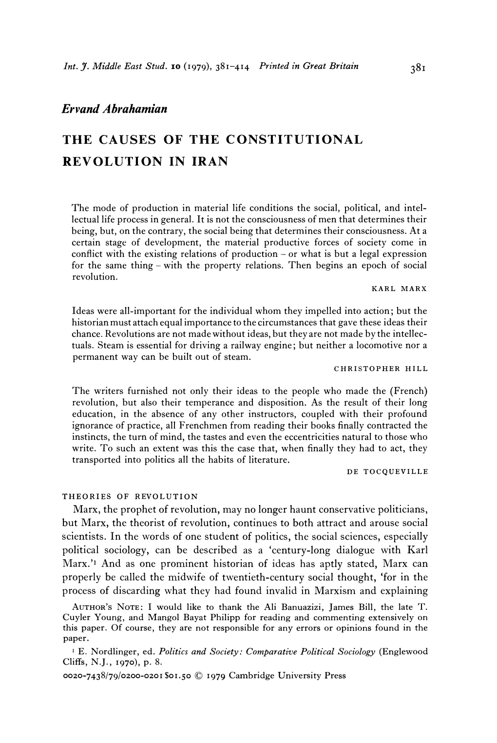 Abrahamian, Constitutional Revolution in Iran (1979).Pdf