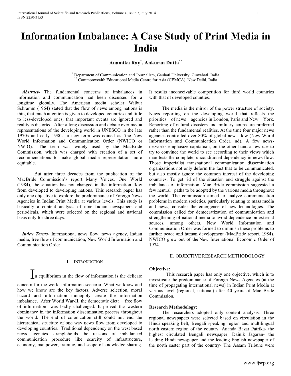 Information Imbalance: a Case Study of Print Media in India