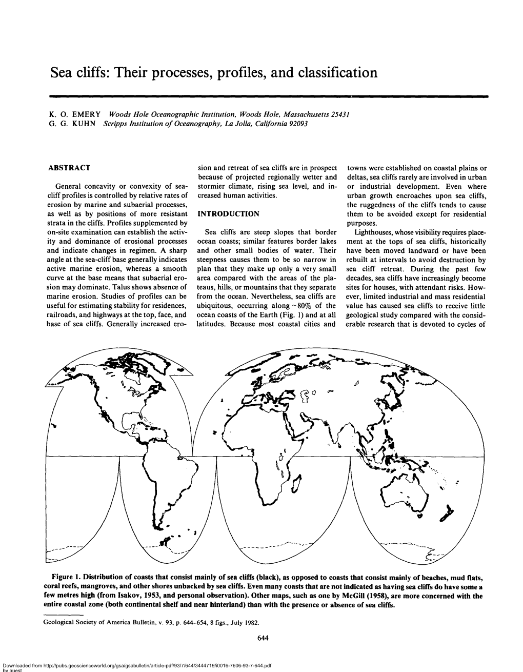 Sea Cliffs: Their Processes, Profiles, and Classification