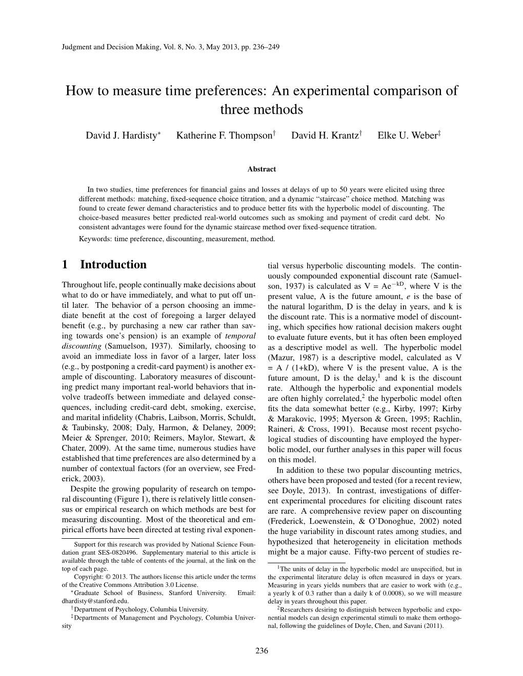 How to Measure Time Preferences: an Experimental Comparison of Three Methods