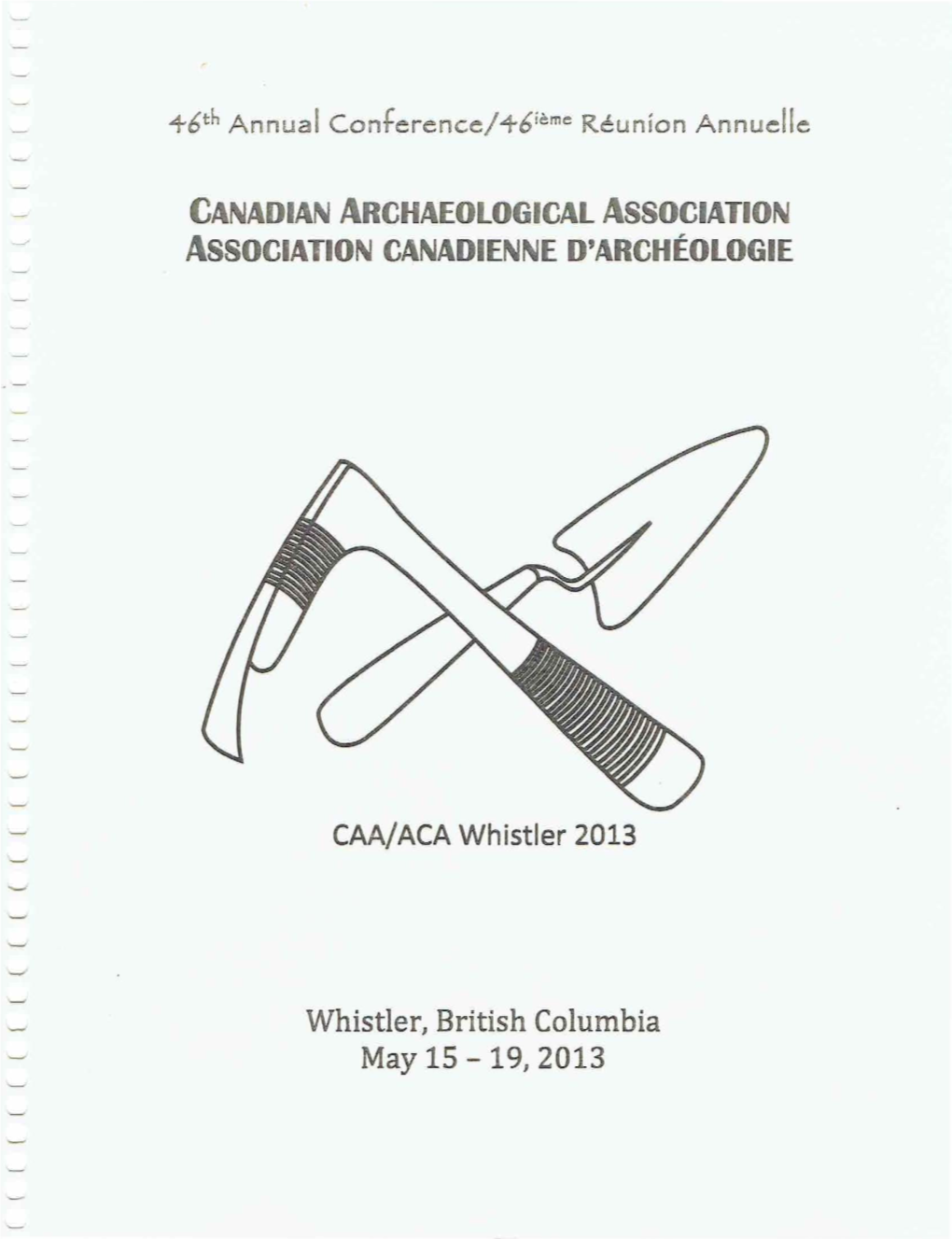 Canadian Archaeological Association Association Canadienne D'archeologie